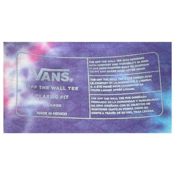 Vans - Tie-Dye T-Shirt - Geometric “VANS” Logo - Multicolor Swirl - Size XL - Picture 4 of 5
